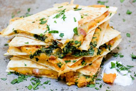 Sweet Potato, Pinto Bean and Kale Quesadillas | www.floatingkitchen.net